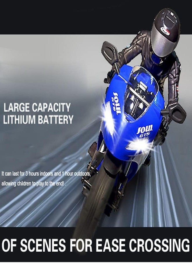 Black Foru 2.4G RC Motorcycle | Hobby Grade Remote Racing Motorbike with Self-Balancing, 2WD High Speed, 360° Stunts, Music & Lights | Realistic Simulation Model - Image 5